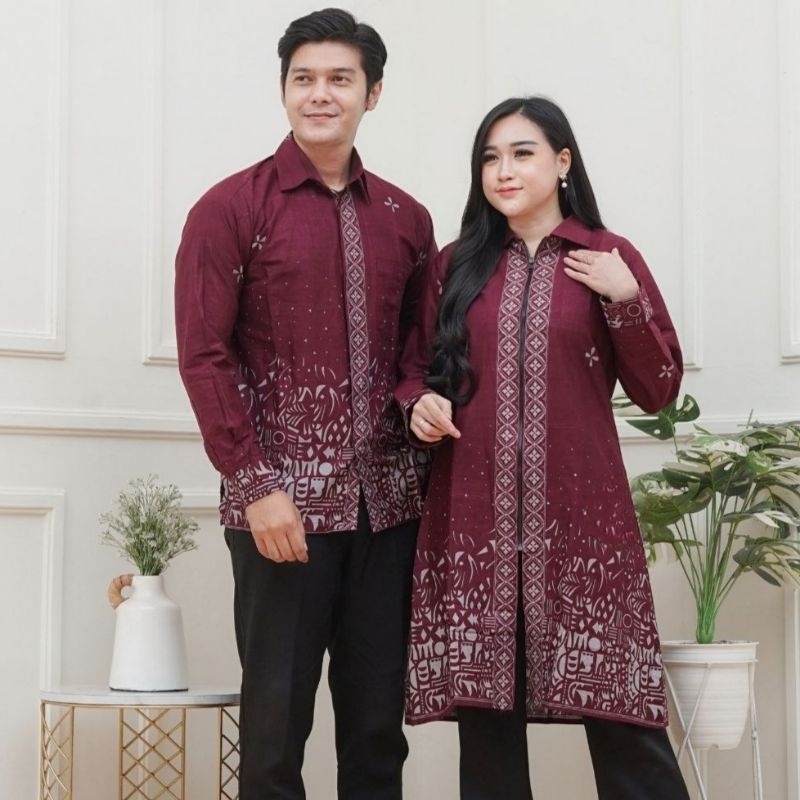 Batik setelan pria wanita masakini | Setelan batik bisa pisah | Setelan batik couple terlaris