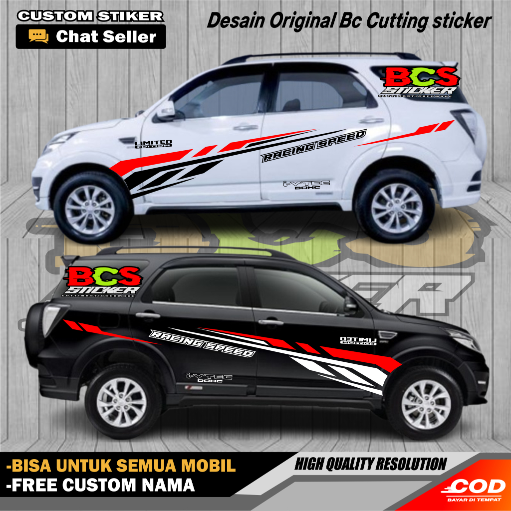 Stiker mobil toyota rush sticker cutting mobil toyota rush stiker body samping terbaru