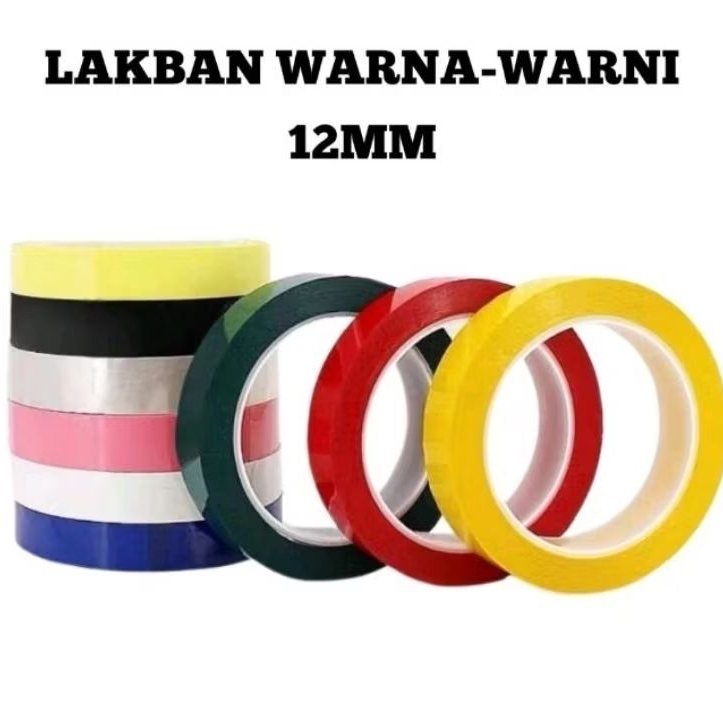 

Lakban Warna Warni | Isolasi | Selotip | 12mm x 80yard