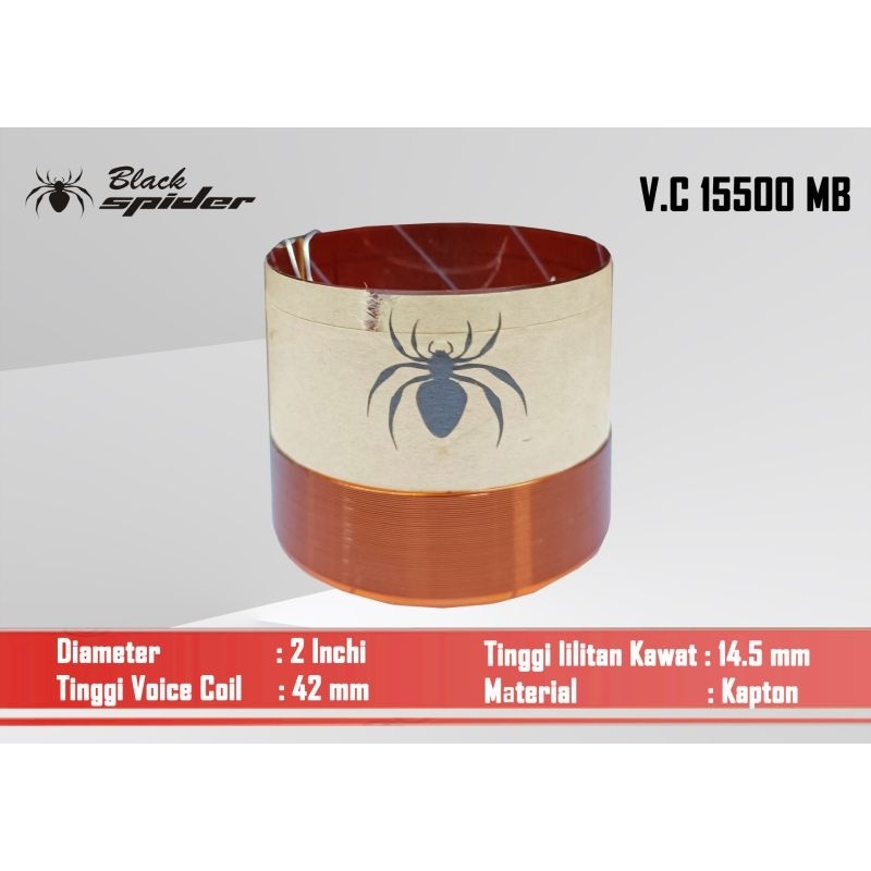 SPUL SPIKER BLACK SPIDER BS 15500 MB SPOOL SPEAKER 2INCHI BLACKSPIDER VOICE COIL 2" BS15500MB