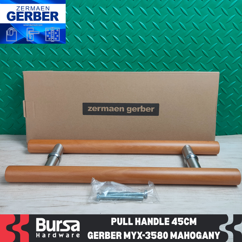 Pull Handle Pintu Baut Tembus Gagang Tarikan Rumah Gerber MYX 3580 Mahogany 45cm Stainless 304