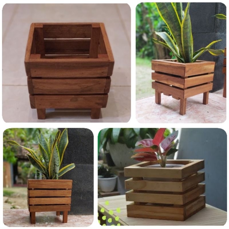 Aneka pot kayu minimalis antik