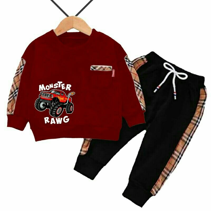 setelan joger monster truk 1-8thn