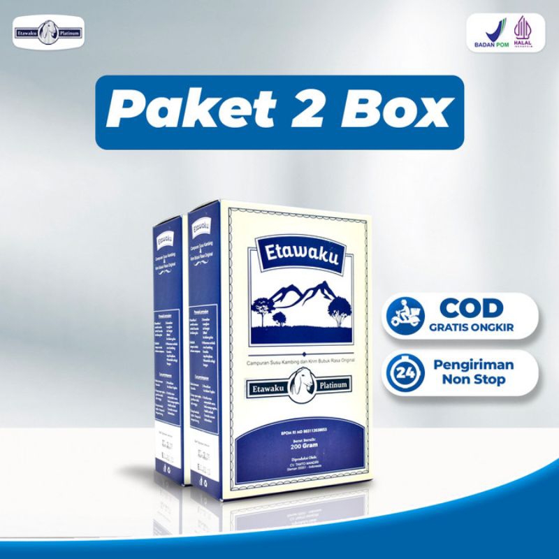 

PAKET 2 BOX ETAWAKU PLATINUM - Susu Kambing Etawa Provit Solusi Atasi Masalah Gangguan Pernapasan / Asma / Lutut Sakit Tulang Sakit Nyeri Sendi Tulang Keropos Osteoporosis Obat Nafas Napas Lega Minuman Kesehatan Termurah Terlaris Terampuh