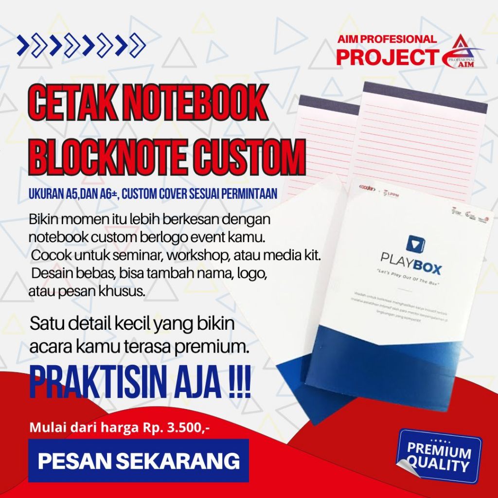 

Murah Meriah Cetak Notebook/Blocknote Custom Ukuran A5 dan A6