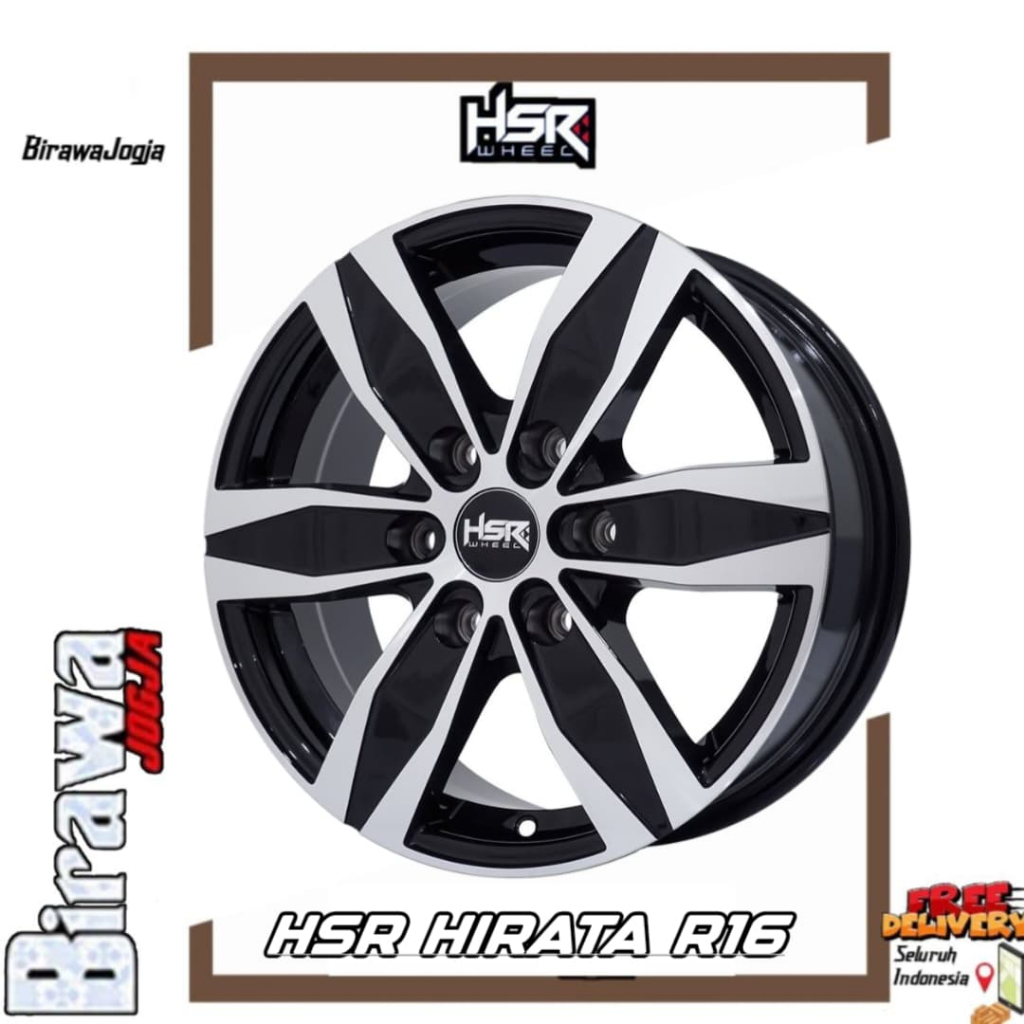 Velg Mobil Ring 16 Palang 6 Velg HSR Hirata R16X7 Pcd 6X130 ET50 Warna Twotone Gratis Ongkir