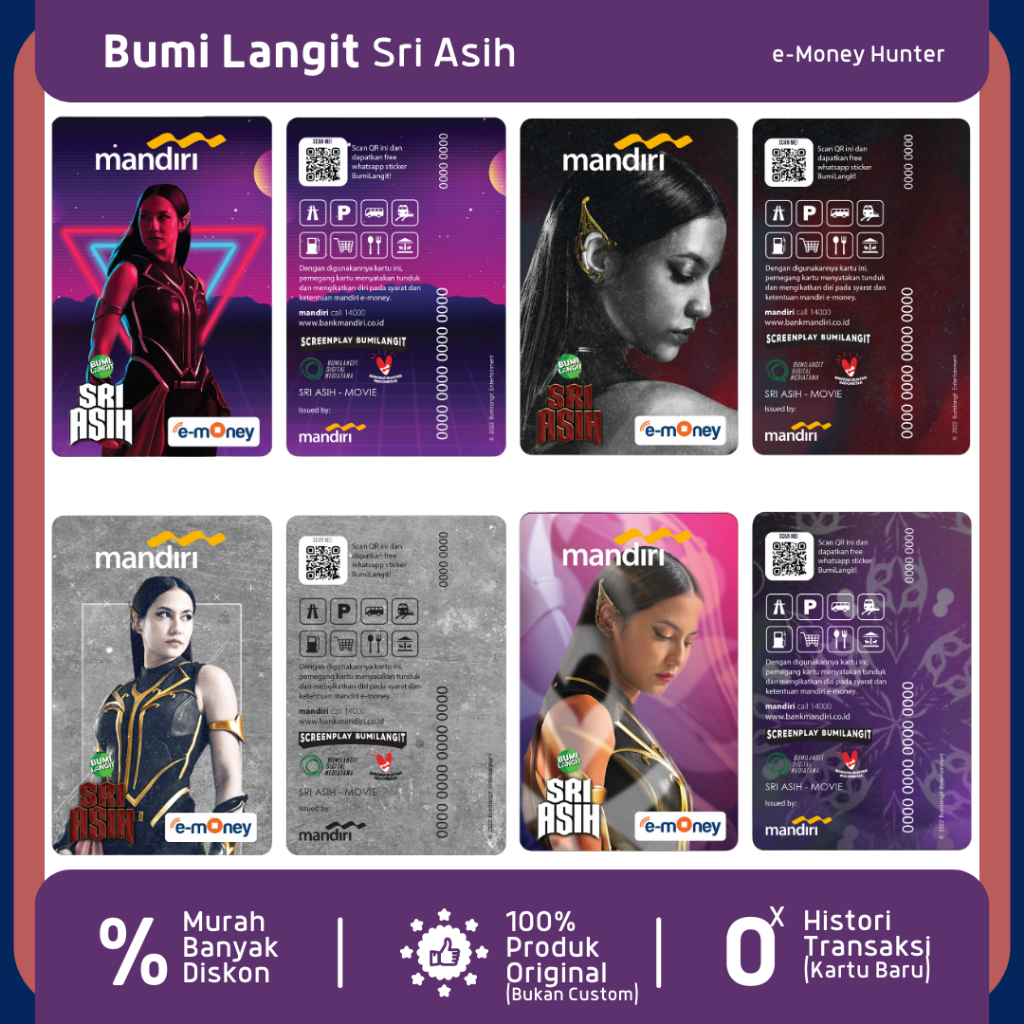 e-Money SRI ASIH Limited Edition eToll eMoney Mandiri NFC Kartu Elektronik Bumilangit Bumi Langit