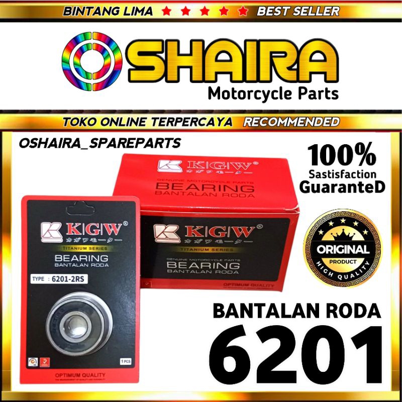 LAHER/KLAHAR/BEARING 6201-2RS MERK KAGAWA ORIGINAL (OPTIMUM QUALITY) BANTALAN RODA 6201 LAHAR 6201 L