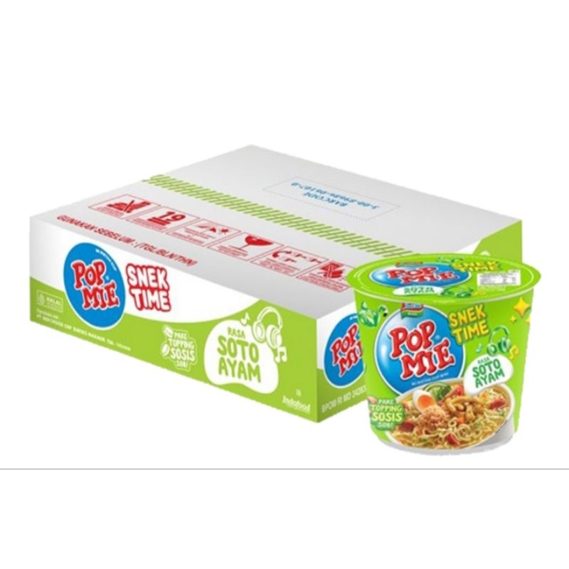 

pop mie mi instan cup rasa soto ayam KARTON isi 12 pcs @39 gram