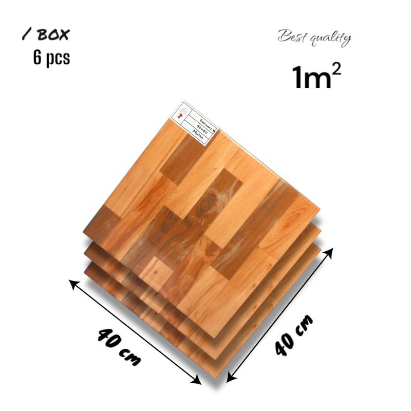 Keramik Lantai 40x40 Eastwood Brown  Keramik Mulia Ceramic Glossy Grade A Isi 6pcs