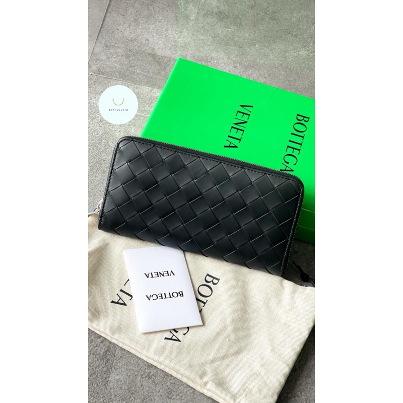 Bottega Veneta Long Zipper Wallet Black
