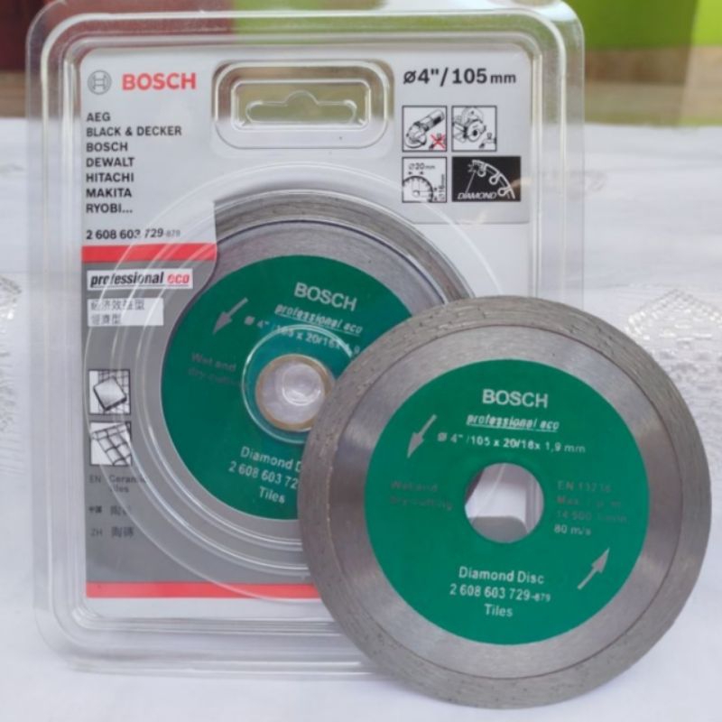 DIAMOMD WHEEL BOSCH HIJAU 4" MATA GERINDA POTONG KERAMIK BOSCH HIJAU ASLI MATA GRINDA POTONG BASAH B