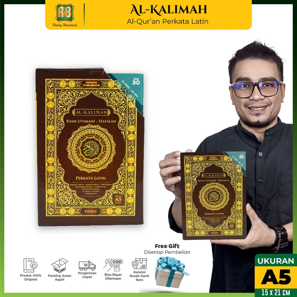 Alquran AL-KALIMAH Per Juz A5 Ukuran Sedang Al Qur'an Tajwid Warna Perkata Latin dan Terjemahan 30 J