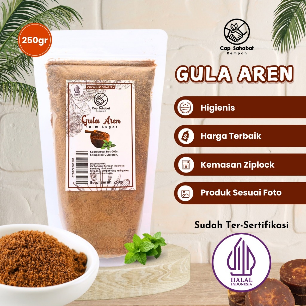 

250gr Gula Aren Murni / Palm Sugar / Rempah / JSR 100% PREMIUM QUALITY