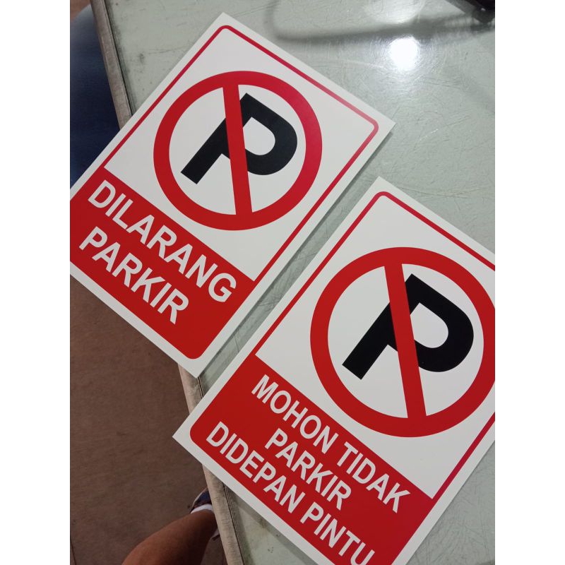 dilarang parkir sign petunjuk tanda peringatan pvc 2mm pagar rumah