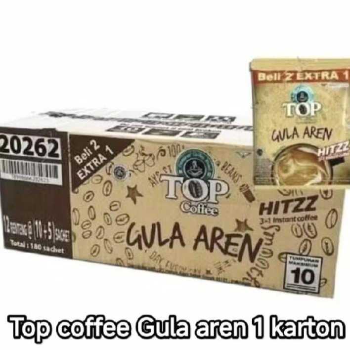 

1 KARTON TOP COFFEE GULA AREN 22GRAM 1SI 180 SACHET