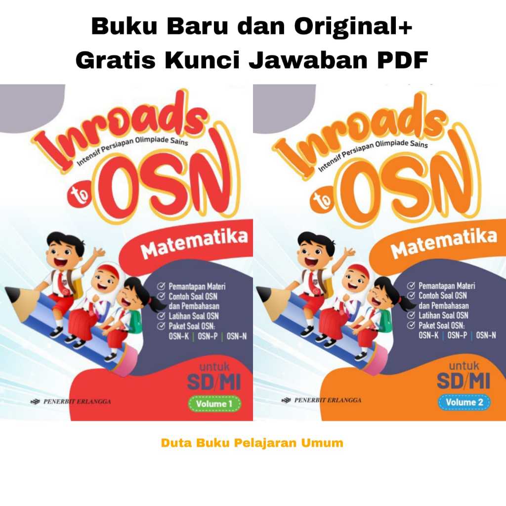 Buku Inroads To OSN Matematika SD / MI Vol 1 dan 2 Erlangga Gratis Kunci Jawaban PDF