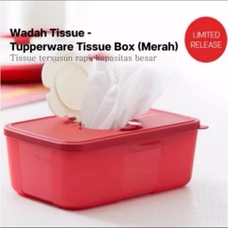 Cherry Tissue Box, wadah tisu tupperware ori
