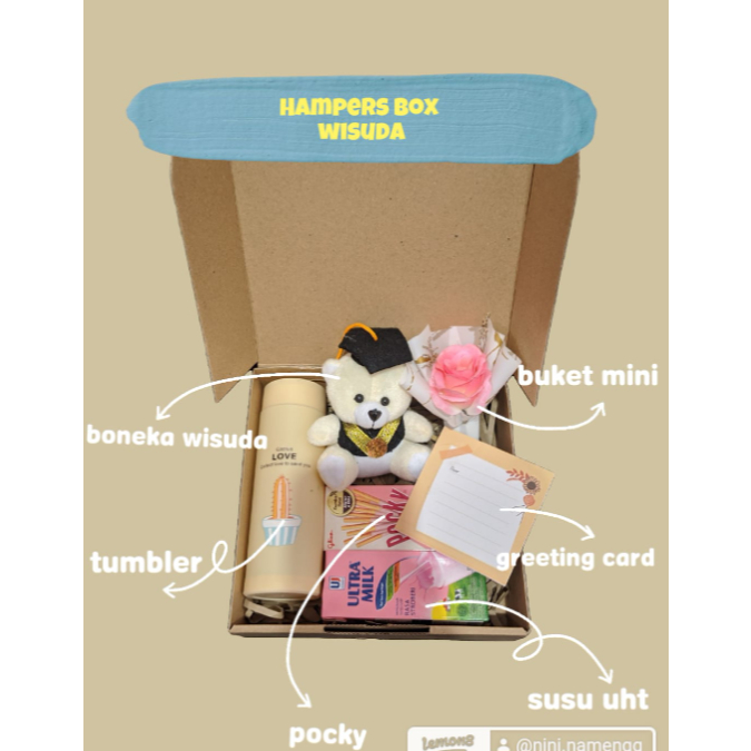 

Hampers box wisuda cewek