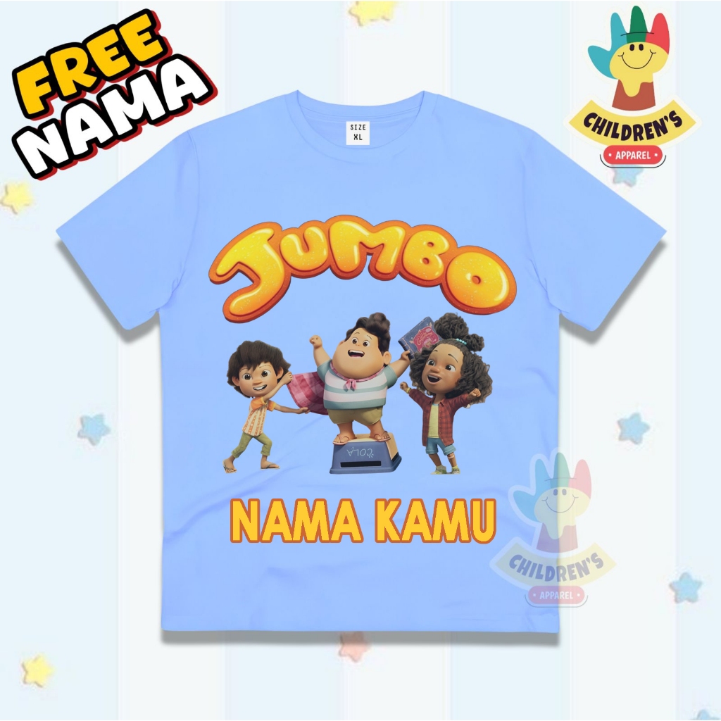 Kaos Anak Jumbo Film Animasi / Baju Anak Film Jumbo Free Nama