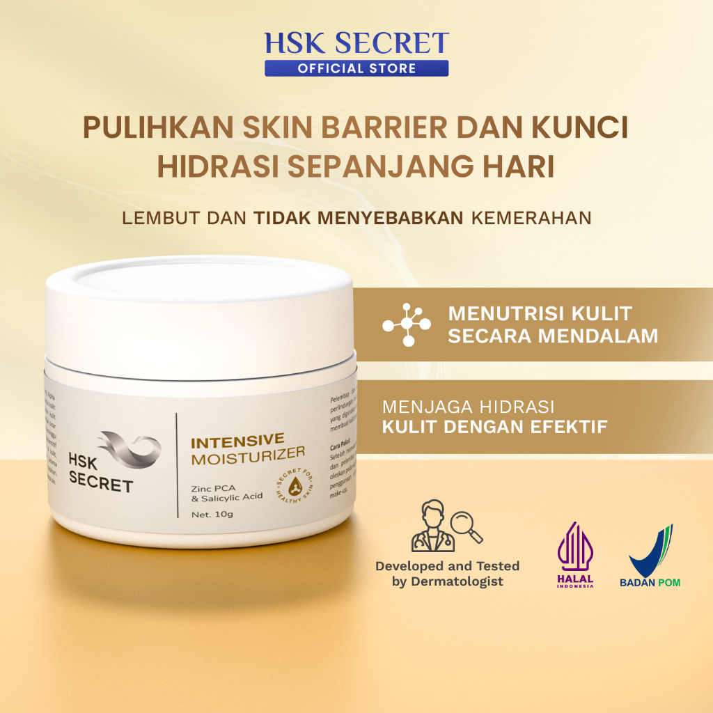 HSK Secret Intensive Moisturizer | Mengembalikan & Menjaga Kelembapan Kulit | AHA BHA, & Niacinamide