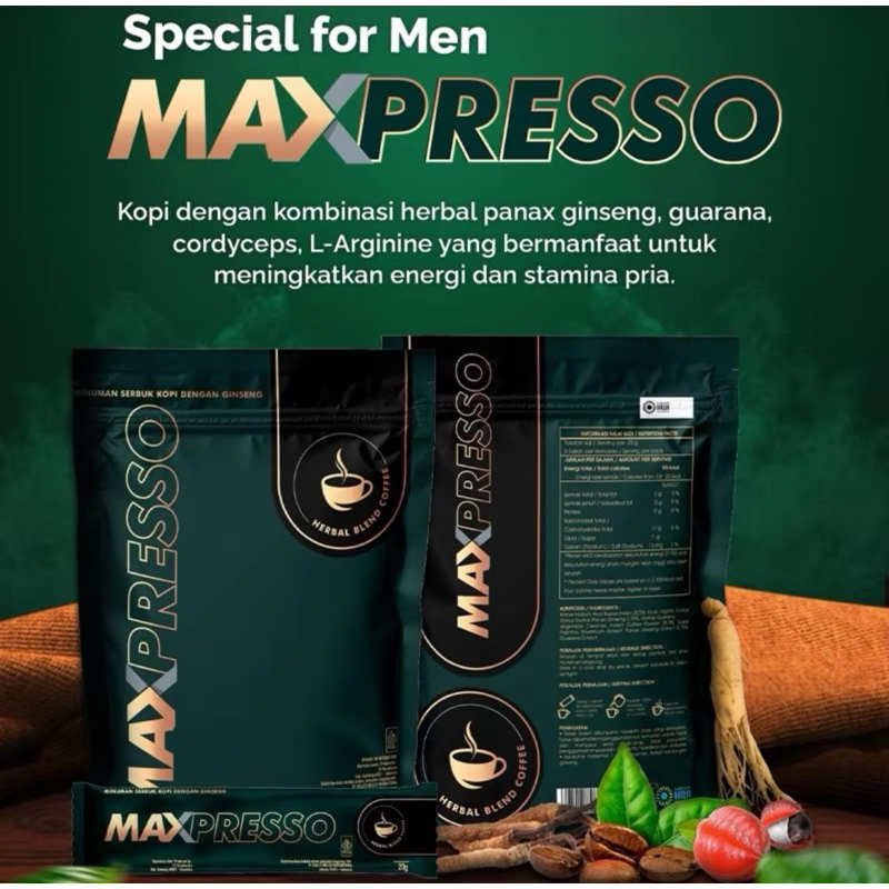 

MAXPRESSO - Kopi Herbal Berkualitas Tinggi Dalam Kemasan Coffe