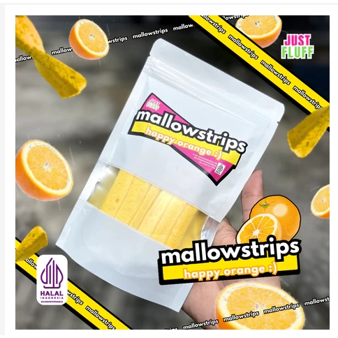 

Mallow Strips Happy Orange JustFluff Marshmallow [HALAL] [1 PACK]