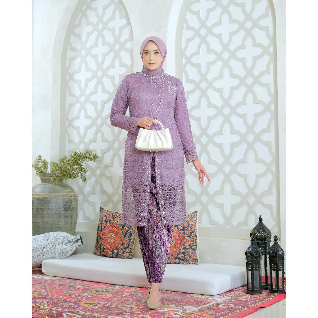 Naily kebaya - Setelan kebaya brokat tunik syakila payet