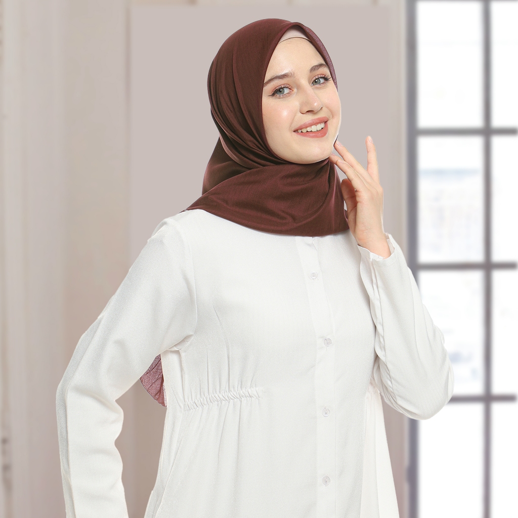 Nonsara - Paris Basic - Rosewood Hijab Premium Segi Empat