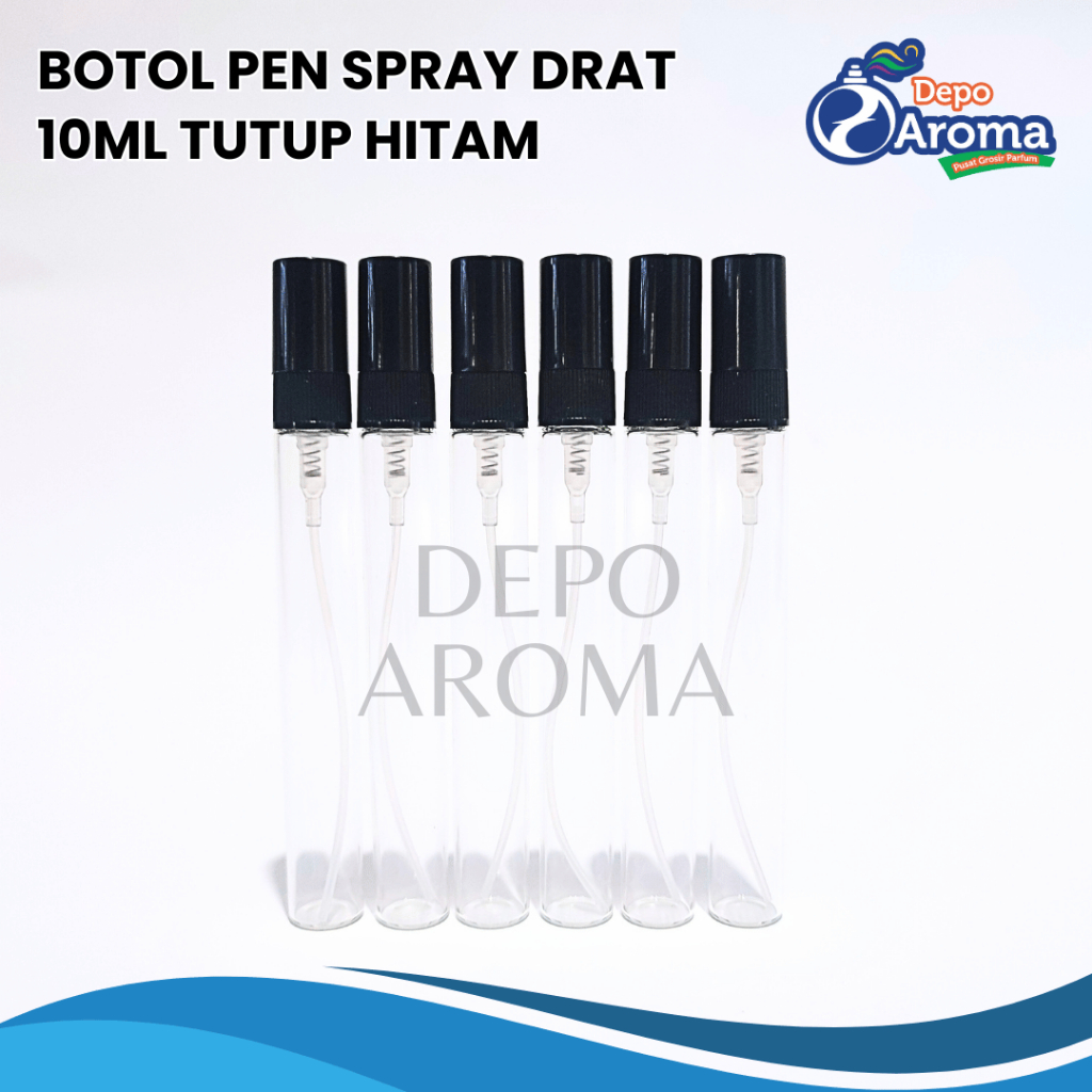Botol Parfum Pen Spray Drat Tutup Hitam 10ml