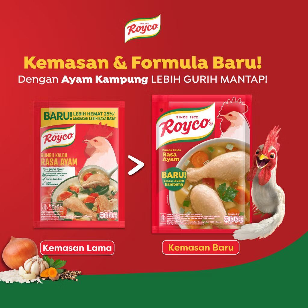 

Royco BUMBU KALDU Penyedap Makanan Penyedap Rasa Ayam Beryodium 220G x2
