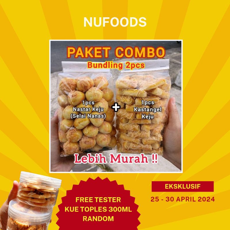 

[FREE TESTER] PAKET BUNDLING 2PCS KUE KERING 1KG / Kue Kering Lebaran / Nastar Keju Premium Cookies