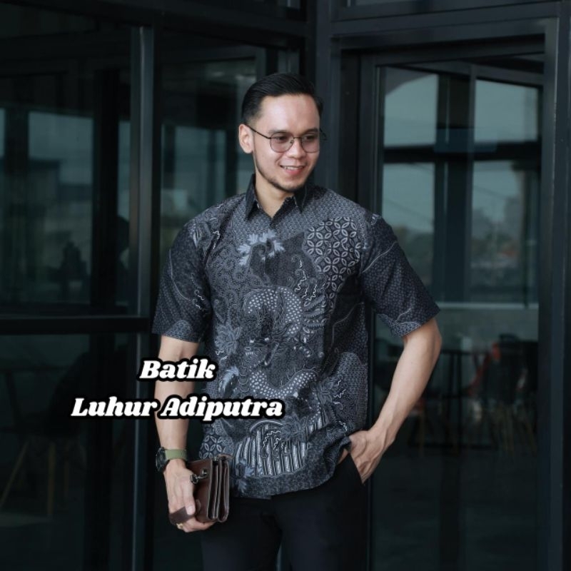Nogo abu kemeja batik pria furing katun premium Luhur Adiputra