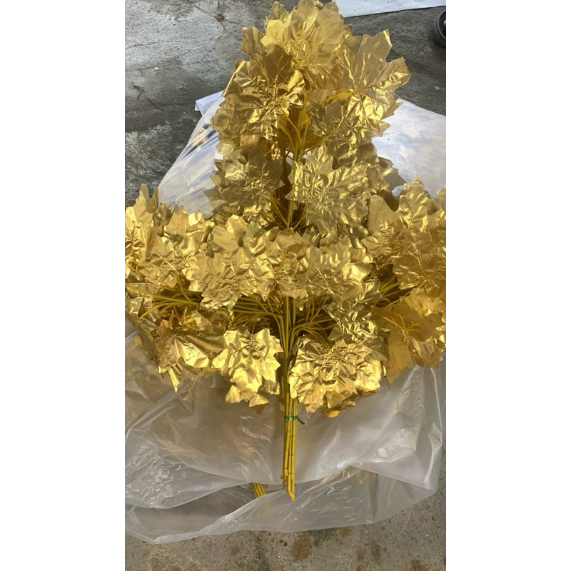 Daun Emas dekorasi / daun anggur / 1 lusin
