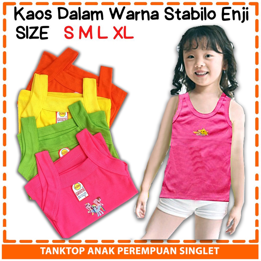 12PCS/6PCS Kaos Dalam Anak Perempuan Singlet Tanktop Anak Perempuan SD Kaos Dalam Anak Perempuan