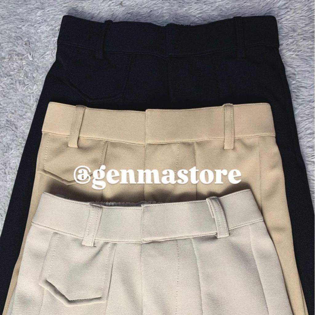 Celana ORO Pants Rib Knit Wanita Celana Panjang Remaja Wanita