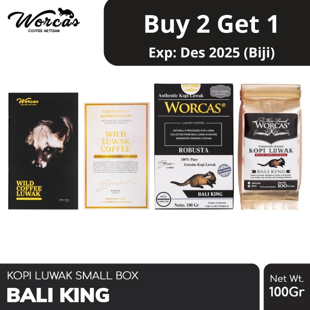 

WORCAS Kopi Luwak Liar Bali King 100gr - Small Box
