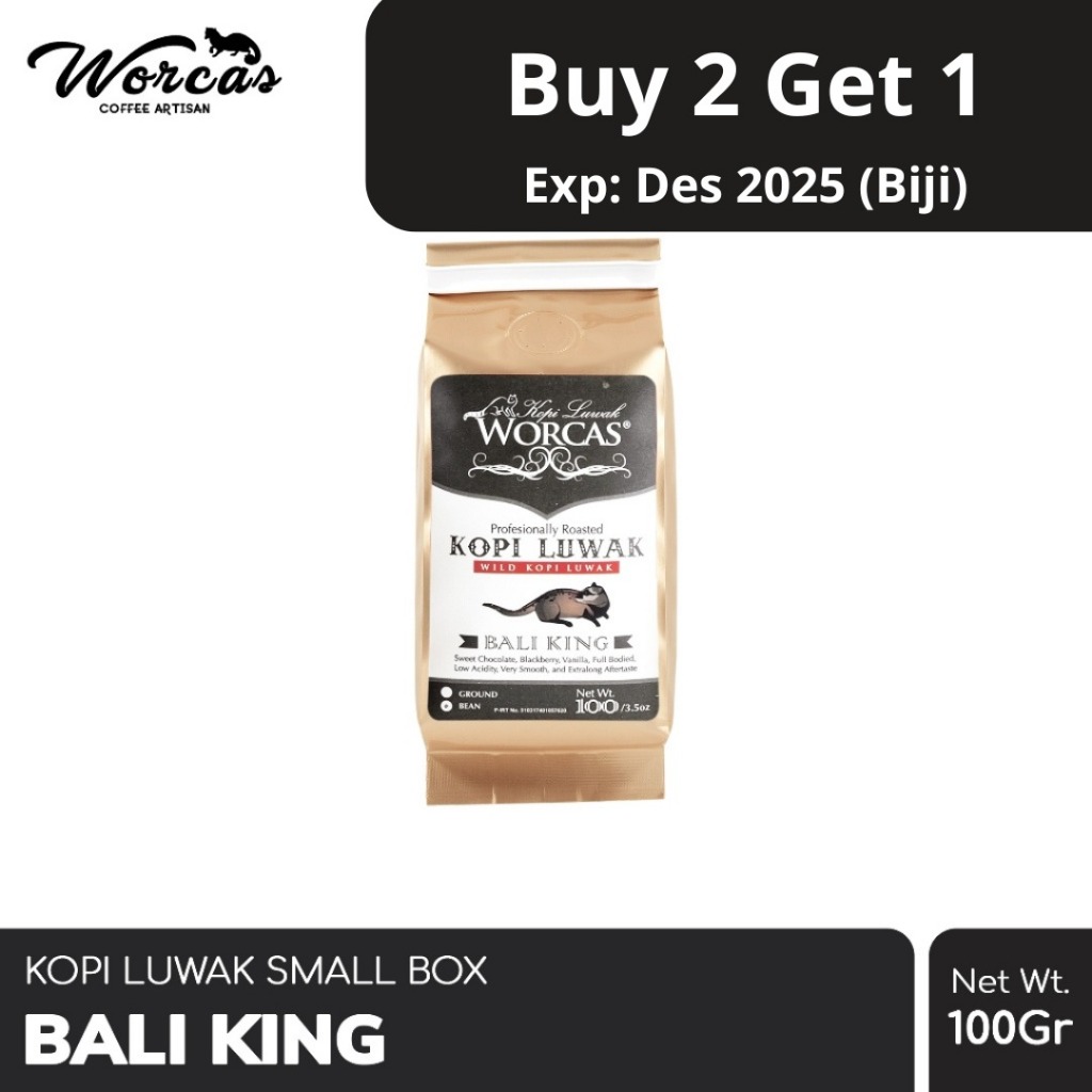 

WORCAS Kopi Luwak Liar Non Box Bali King 100gr