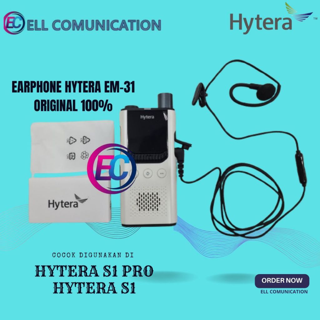 Hytera EM-31 Handsfree HT S1 Pro Original Baru Earmic Earset HYT S1Pro EM31 Earphone