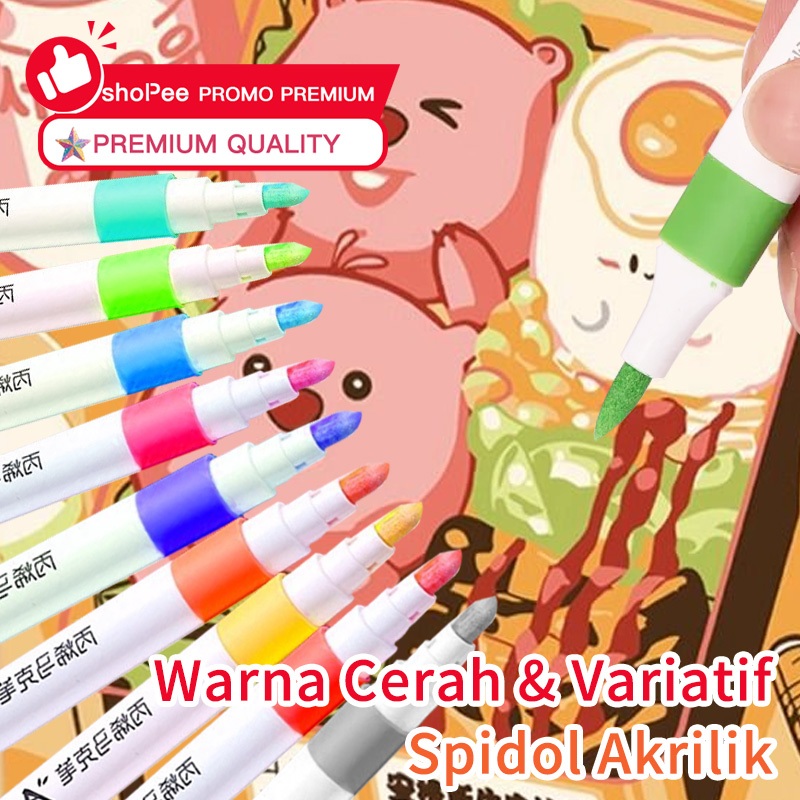 

Acrylic Marker Set Spidol Akrilik DIY Painting Spidol Pastel Pulpen Highlight Drawing Warna