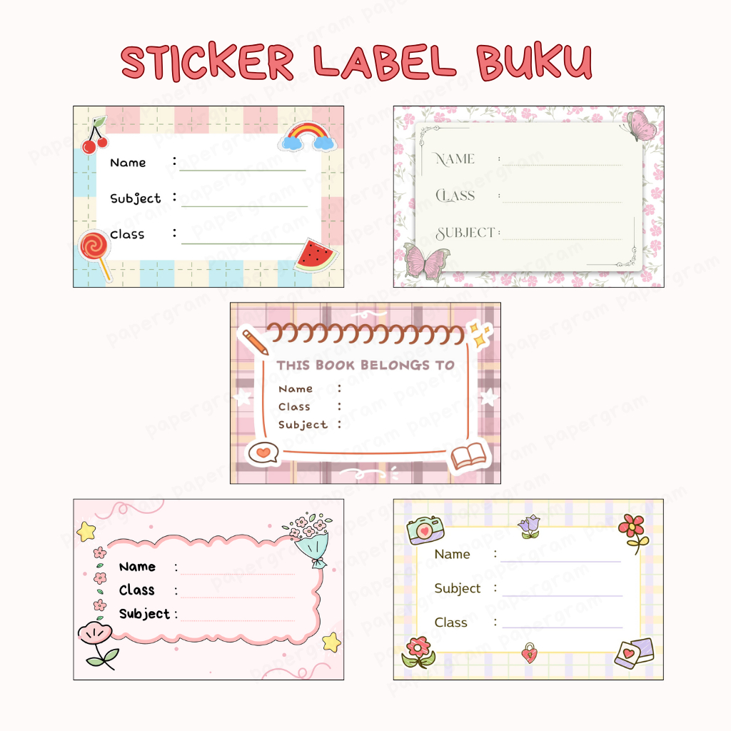 

STIKER LABEL NAMA ANAK SEKOLAH / PENANDA BUKU SEKOLAH / LABEL BUKU KULIAH Aesthetic Book Label Sticker Sticker Label Nama Anak Buku Sekolah Stiker Nama Buku Tempelan