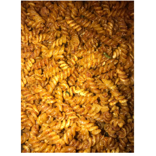 

makaroni spiral asin gurih pedas daun jeruk