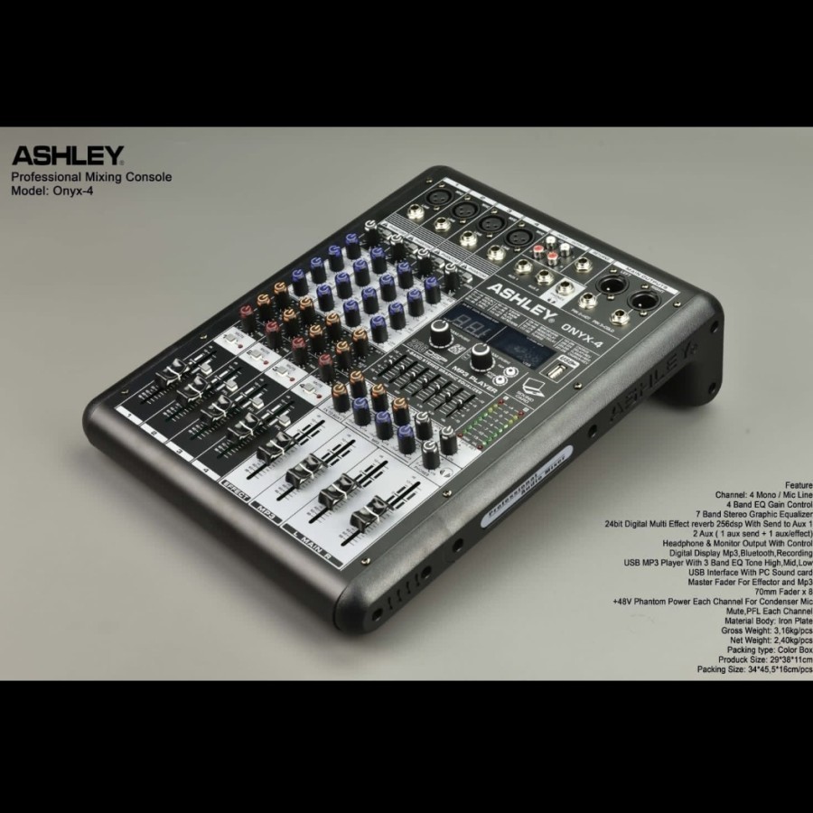 PROFESSIONAL MIXING CONSOLE ASHLEY ONYX-4  4 CHANNEL ONYX4