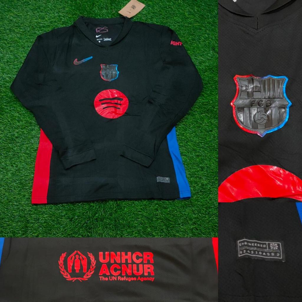 Jersey Longsleeve Barcelona Away 2024 2025 Grade Ori Impor Baju Sepak Bola Barca Lengan Panjang