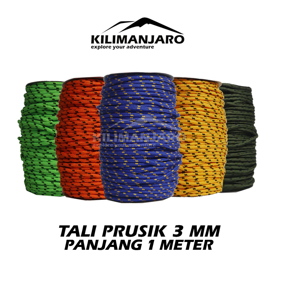 Tali Prusik 3 MM Panjang 1 Meter - Tali Tenda - Tali Flysheet - Gelang Paracord / Tali Prusik