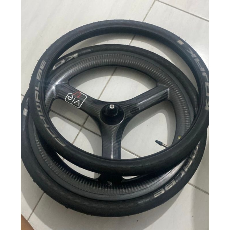 wheelset 16 349 threespoke viets carbon