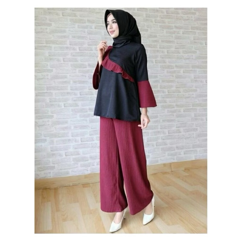 Celana Kulot Babat Panjang Plisket Super Jumbo Gayatri Premium Wanita