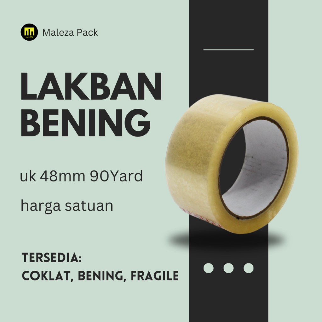 

Lakban Bening 48 mm 90 Yard Kualitas terbaik