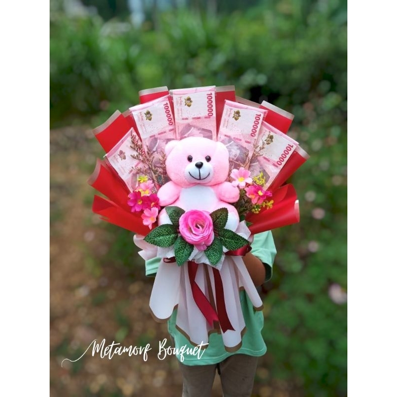 buket boneka uang kosong/buket boneka wisuda uang kosong isi sendiri/buket boneka size medium