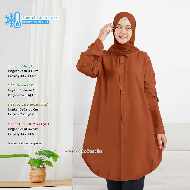 ARETA TUNIK JUMBO BAJU TUNIK JUMBO BAHAN RAYON UKURAN BESAR LD 140